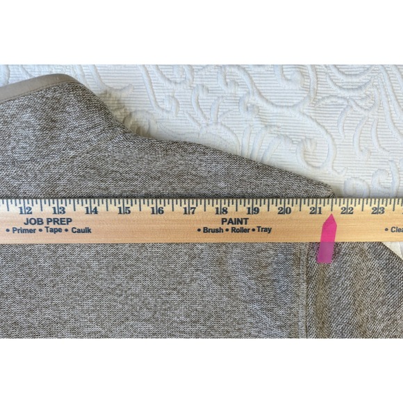 Eddie Bauer Men Heathered Fleece Quarter Snap Pullover Mock Neck Pockets Tan XXL - Picture 9 of 10